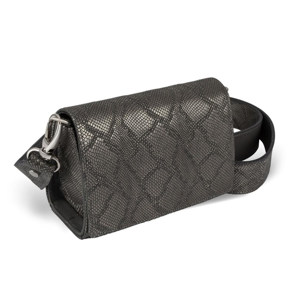 Piper & Skye Lola Crossbody/Shoulder Gunmetal Embossed Leather. - Picture 3 of 16